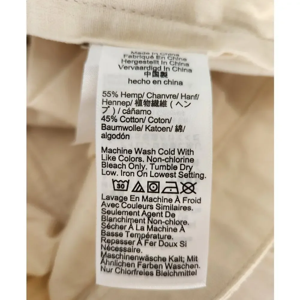 NWT J. Crew Relaxed-fit drawstring Studio Pant In Hemp-Cotton Blend Cream L